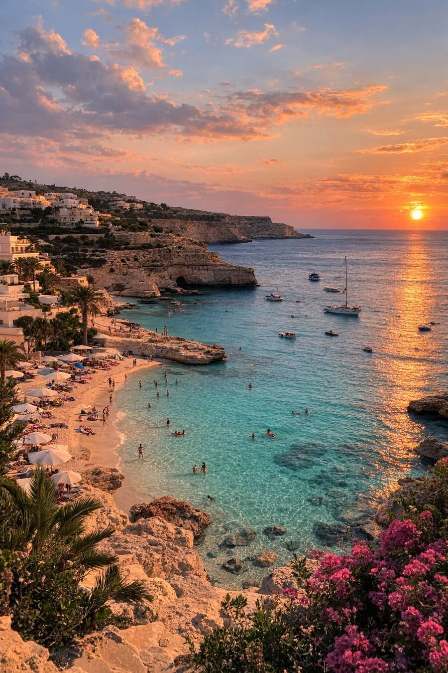 Cala maltese al tramonto